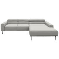 ECKSOFA  in Cord Greige  293/215-217 cm  - Greige/Schwarz, Design, Textil/Metall (293/215-217cm) - Schöner Wohnen
