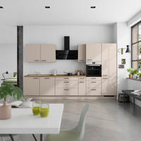 KÜCHENBLOCK Easytouch 360 cm  in Eichefarben, Sandfarben  - Sandfarben/Eichefarben, MODERN, Holzwerkstoff/Metall (360cm) - Nobilia