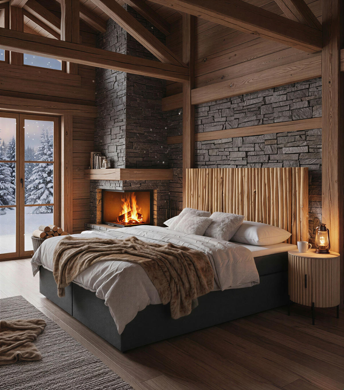 BOXSPRINGBETT 180/200 cm,  in Naturfarben, Dunkelgrau, Matratze, Topper, H3 + H3 = fest  - Dunkelgrau/Schwarz, Basics, Holz/Kunststoff (180/200cm) - Livetastic