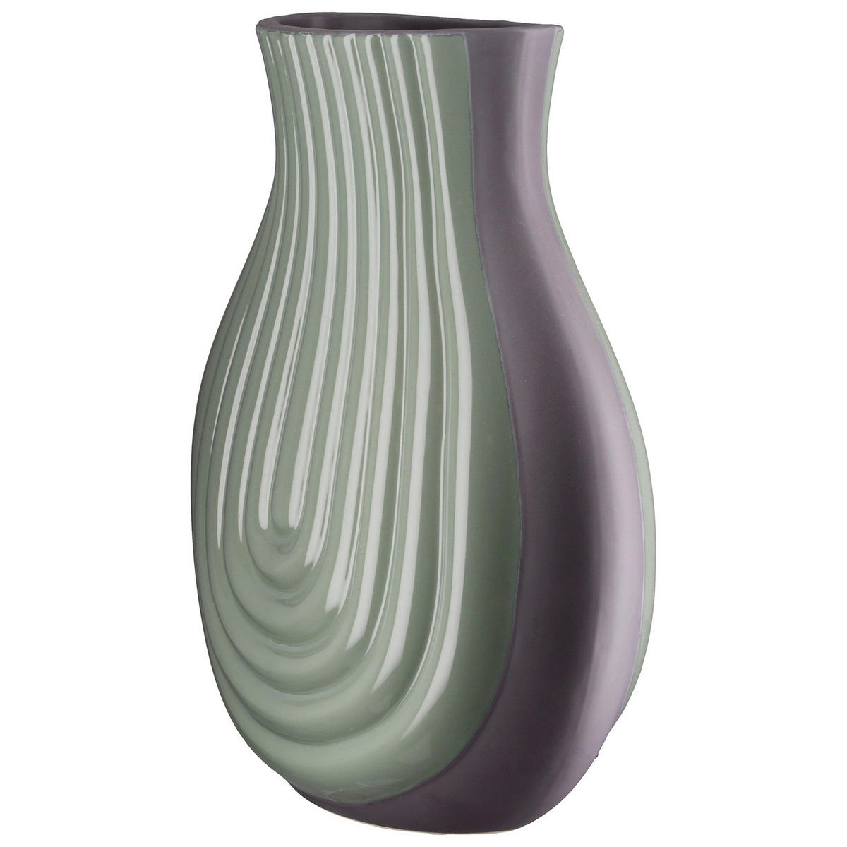 DEKOVASE  - Graublau/Mintgrün, Basics, Keramik (25/31/14cm)