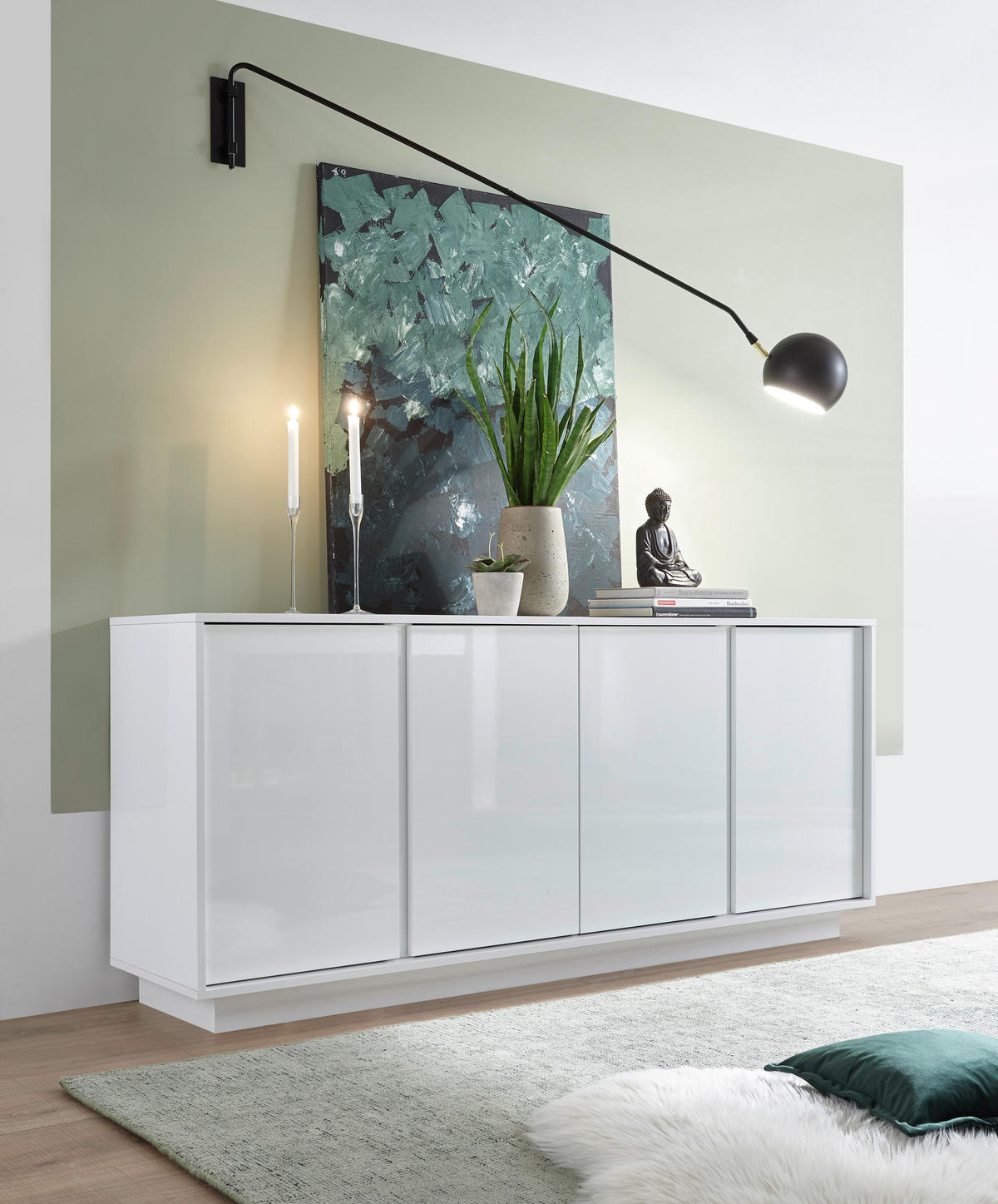 SIDEBOARD  180/79/43 cm  - Weiß Hochglanz, Design, Holzwerkstoff (180/79/43cm) - MID.YOU