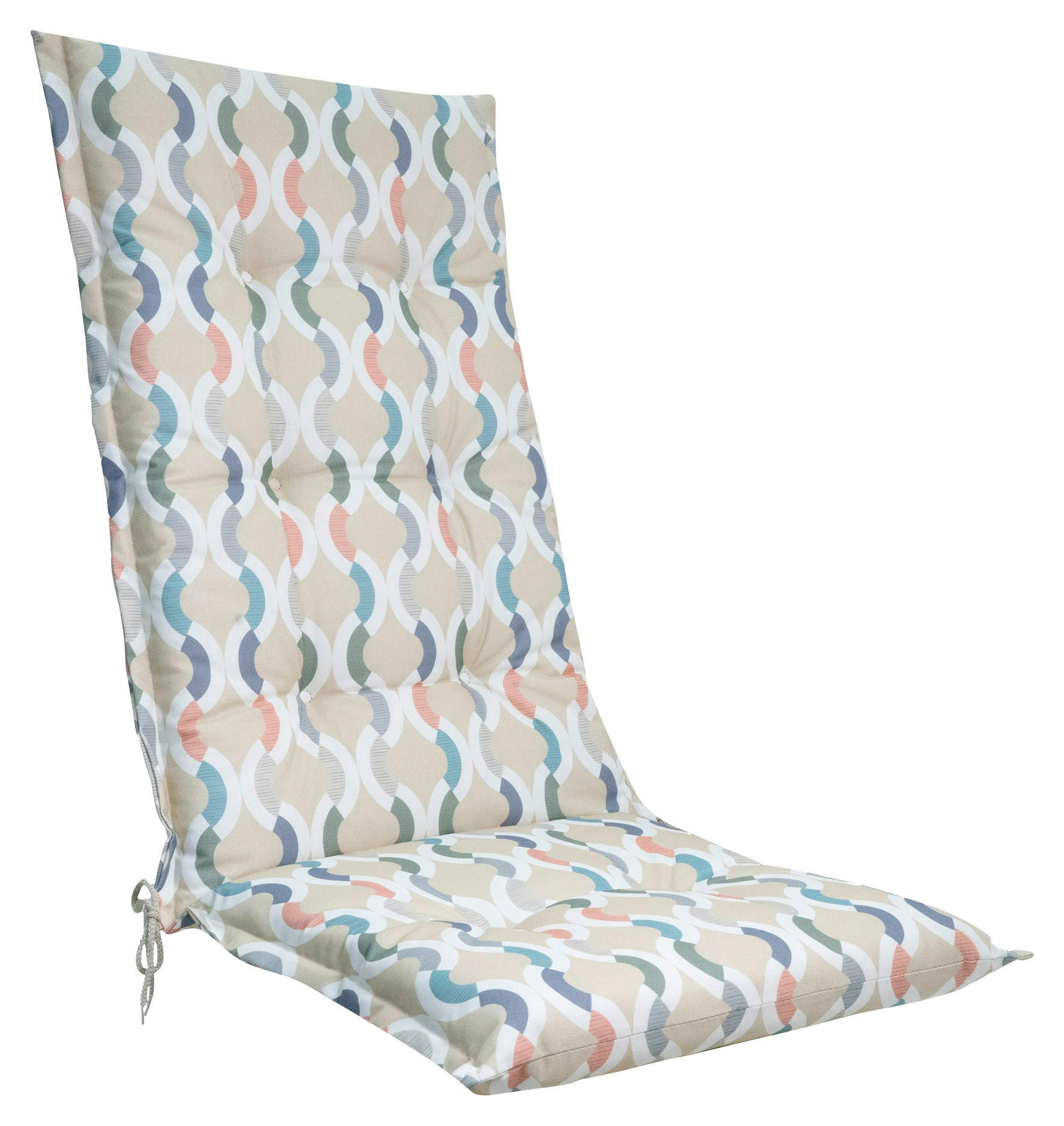 SESSELAUFLAGE Blätter  - Blau/Hellblau, Basics, Textil (50/123/7cm)