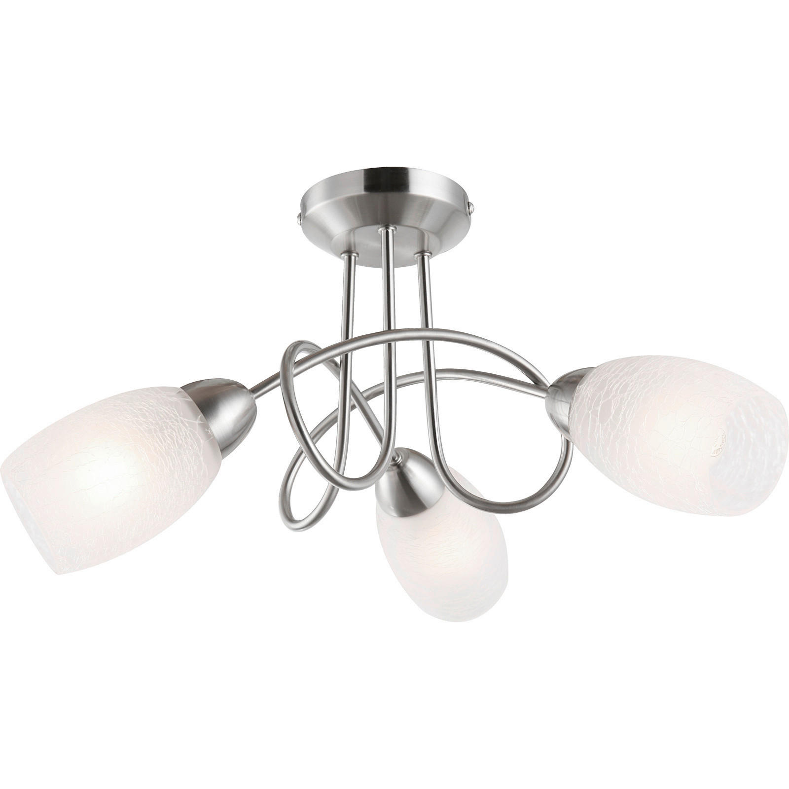 PLAFONIERĂ - culoare nichel, Basics, sticlă/metal (40/25cm)