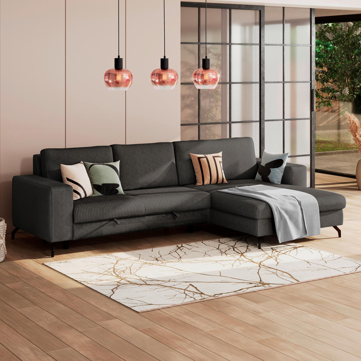 ECKSOFA Grau  - Grau, Trend, Textil (290/178cm) - P & B