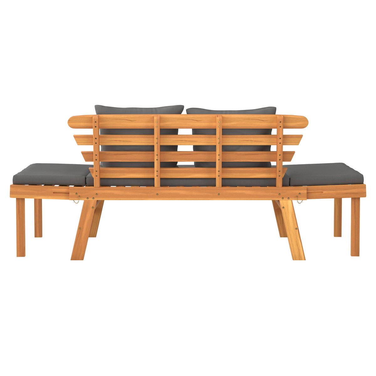 GARTENBANK 198/78/68 cm  in Grau, Akaziefarben  - Akaziefarben/Grau, Basics, Holz/Textil (198/78/68cm) - Ambia Garden