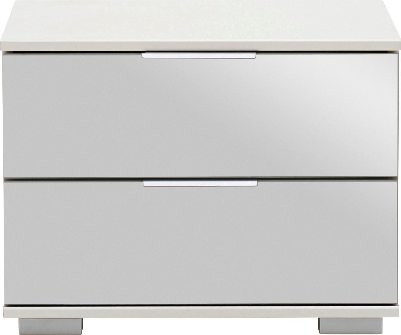 SÄNGBORD i vit  - vit/aluminiumfärg, Design, metall/trämaterial (52/40/38cm) - Best Price