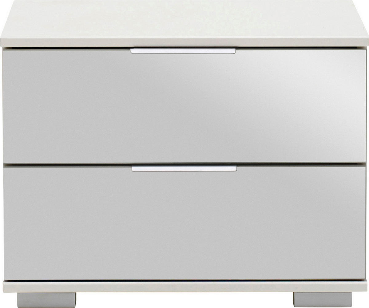 NOČNÍ STOLEK, bílá, 52/40/38 cm - bílá/barvy hliníku, Design, kov/kompozitní dřevo (52/40/38cm) - Carryhome