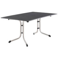 GARTENKLAPPTISCH 165/95/73 cm Kunststoff, Metall rechteckig  - Anthrazit/Graphitfarben, Basics, Kunststoff/Metall (165/95/73cm) - Sieger