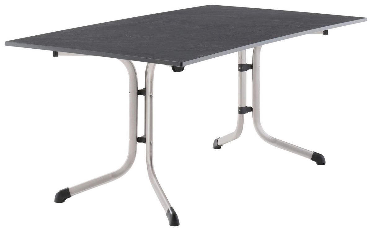 GARTENKLAPPTISCH 165/95/73 cm Kunststoff, Metall rechteckig  - Anthrazit/Graphitfarben, Basics, Kunststoff/Metall (165/95/73cm) - Sieger