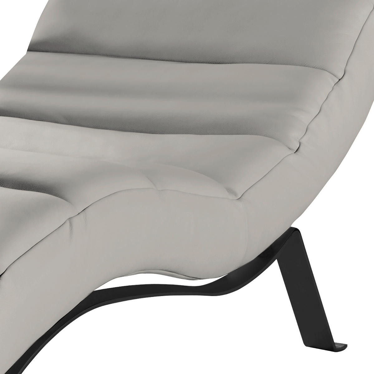 RELAXLIEGE SWING Mikrofaser Grau  - Schwarz/Grau, Design, Textil/Metall (65/65-95/171cm) - Livetastic