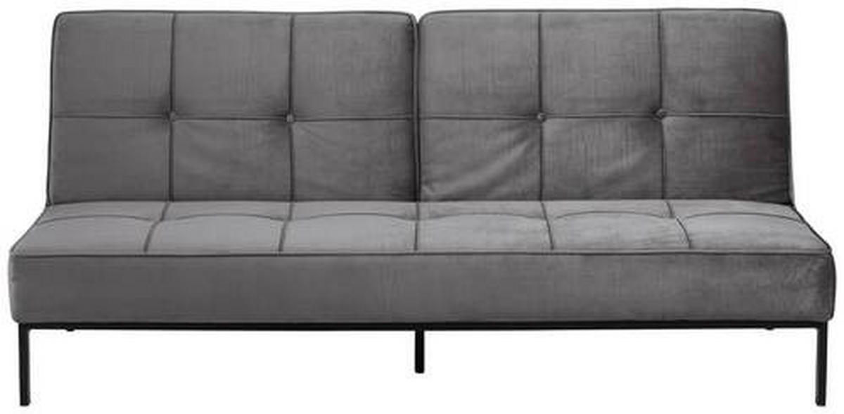 SCHLAFSOFA in Samt Dunkelgrau  - Dunkelgrau/Schwarz, Trend, Textil/Metall (198/87/95cm) - MID.YOU