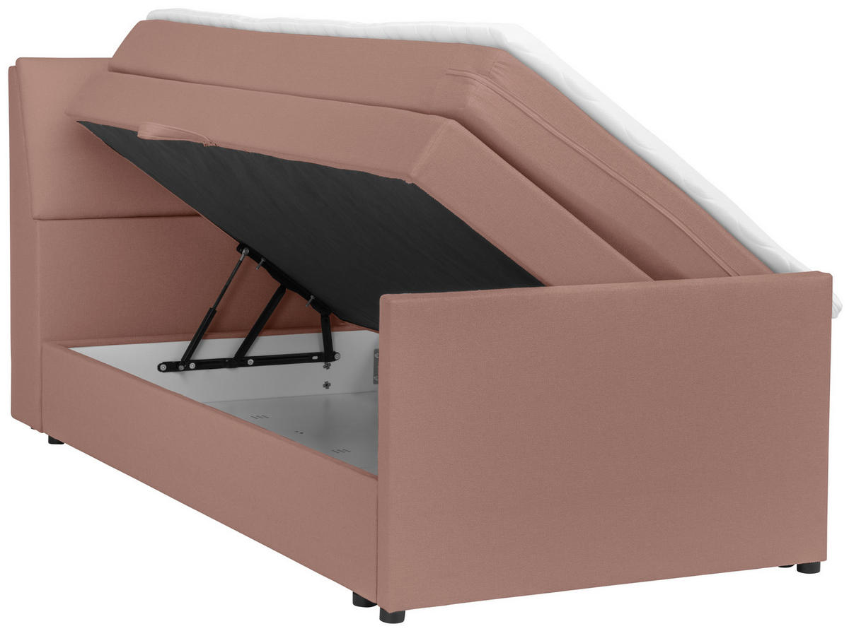 BOXSPRINGBETT 120/200 cm  in Altrosa  - Altrosa/Schwarz, Modern, Holz/Textil (120/200cm) - MID.YOU