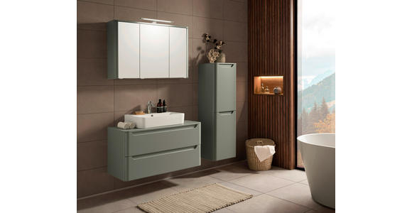 WASCHTISCHKOMBI 101 cm  - Schilfgrün/Weiß, KONVENTIONELL, Keramik/Holzwerkstoff (101cm) - Xora