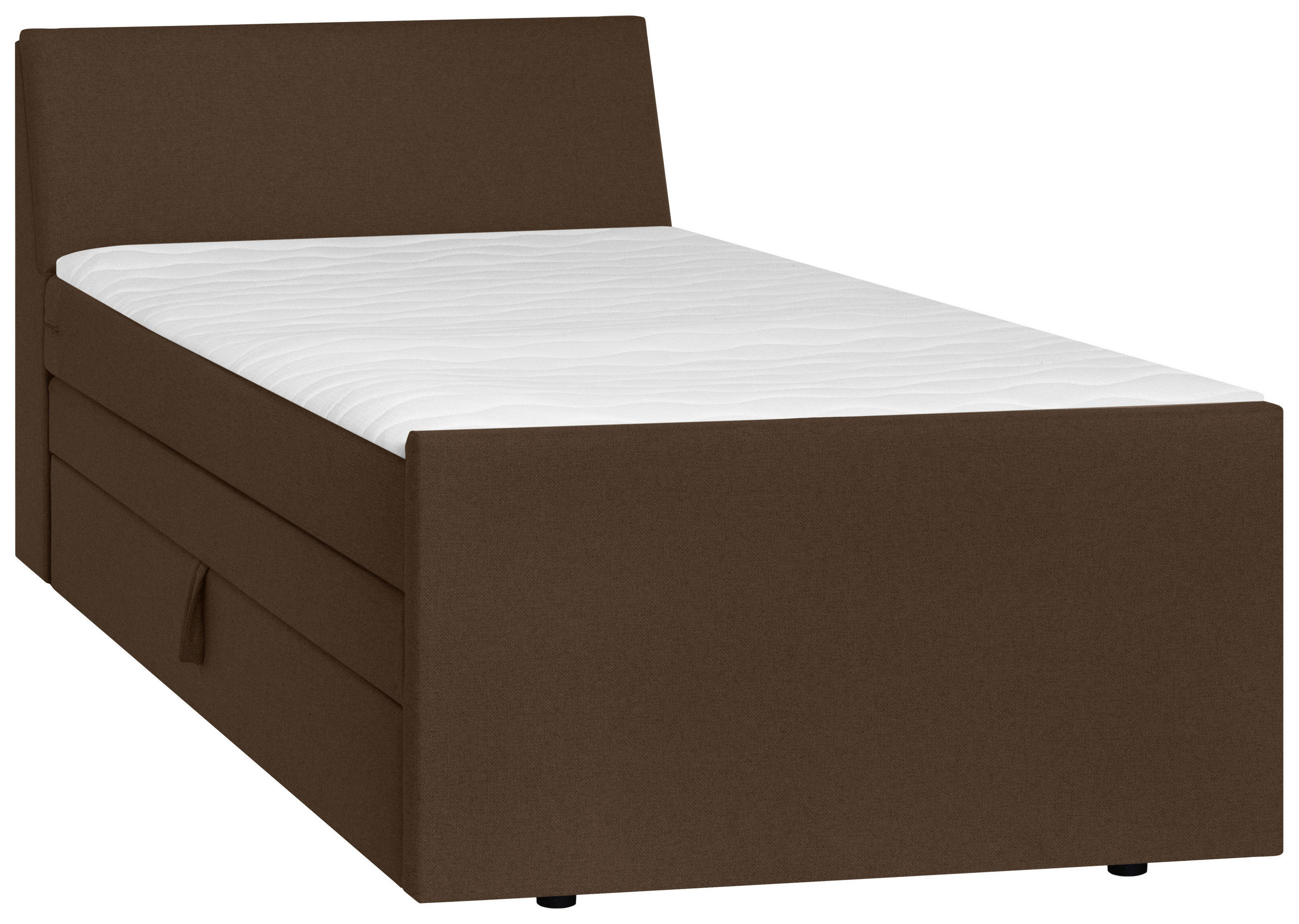BOXSPRING-ÁGY 100/200 cm  barna  - barna/fekete, Modern, textil/fa (100/200cm) - MID.YOU