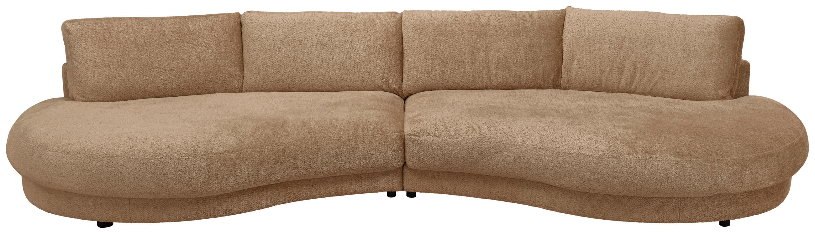 BIGSOFA  in Chenille Taupe  - Taupe/Schwarz, Design, Kunststoff/Textil (410/86/166cm) - Pure Home Lifestyle