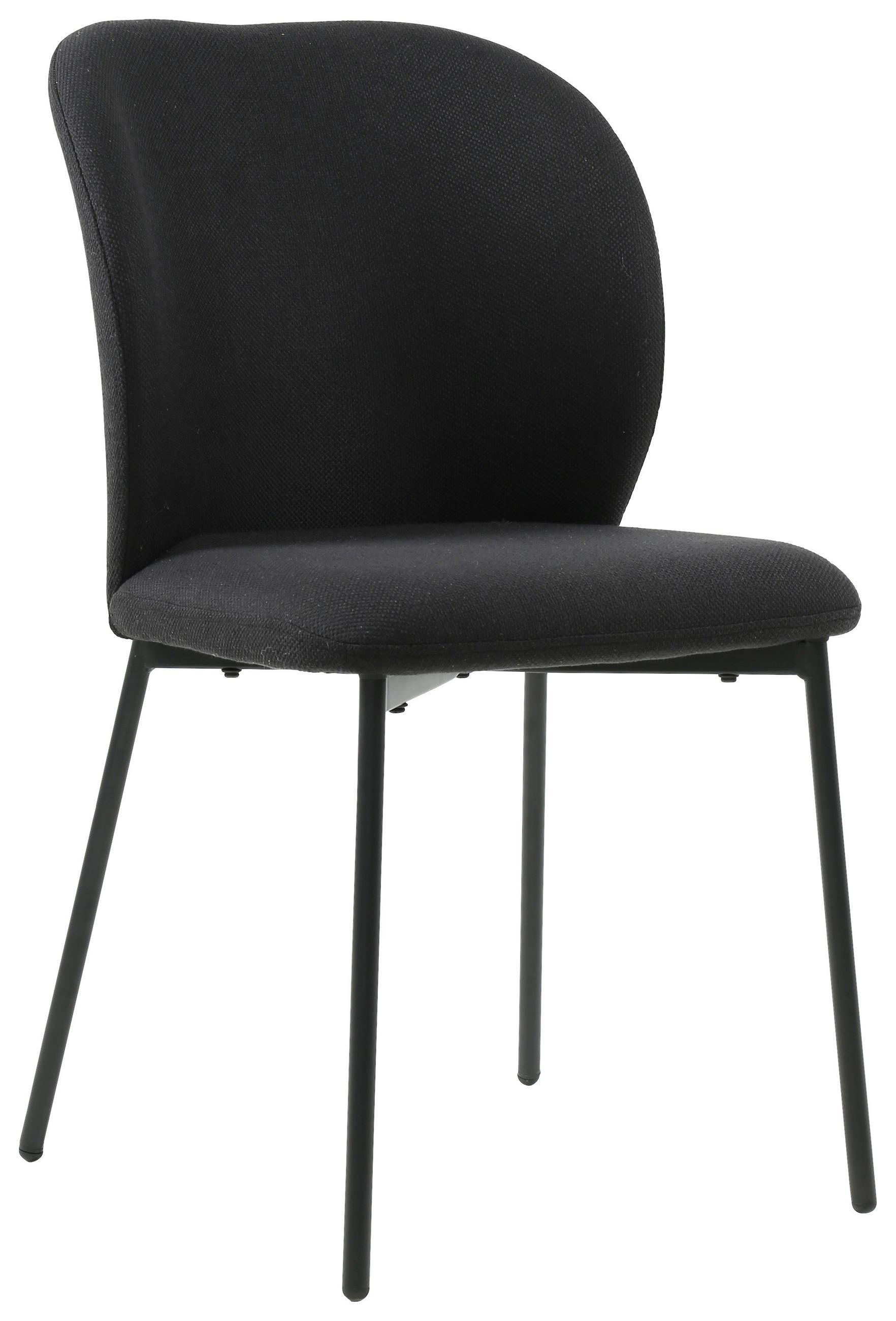 STUHL Leinenoptik Schwarz Pappel Sperrholz  - Schwarz, Design, Holz/Textil (49/84,5/58cm) - Carryhome