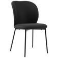 STUHL Leinenoptik Schwarz Pappel Sperrholz  - Schwarz, Design, Holz/Textil (49/84,5/58cm) - Carryhome