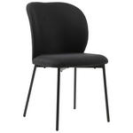 STUHL Leinenoptik Schwarz Pappel Sperrholz  - Schwarz, Design, Holz/Textil (49/84,5/58cm) - Carryhome