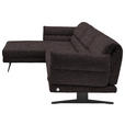 ECKSOFA Mokka Flachgewebe  - Schwarz/Mokka, Design, Textil/Metall (176-217/279-327cm) - Dieter Knoll