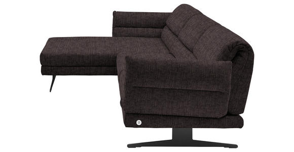 ECKSOFA Mokka Flachgewebe  - Schwarz/Mokka, Design, Textil/Metall (176-217/279-327cm) - Dieter Knoll