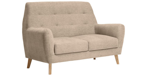 2-SITZER-SOFA Webstoff Braun  - Eichefarben/Braun, Design, Holz/Textil (160/105/84cm) - Carryhome