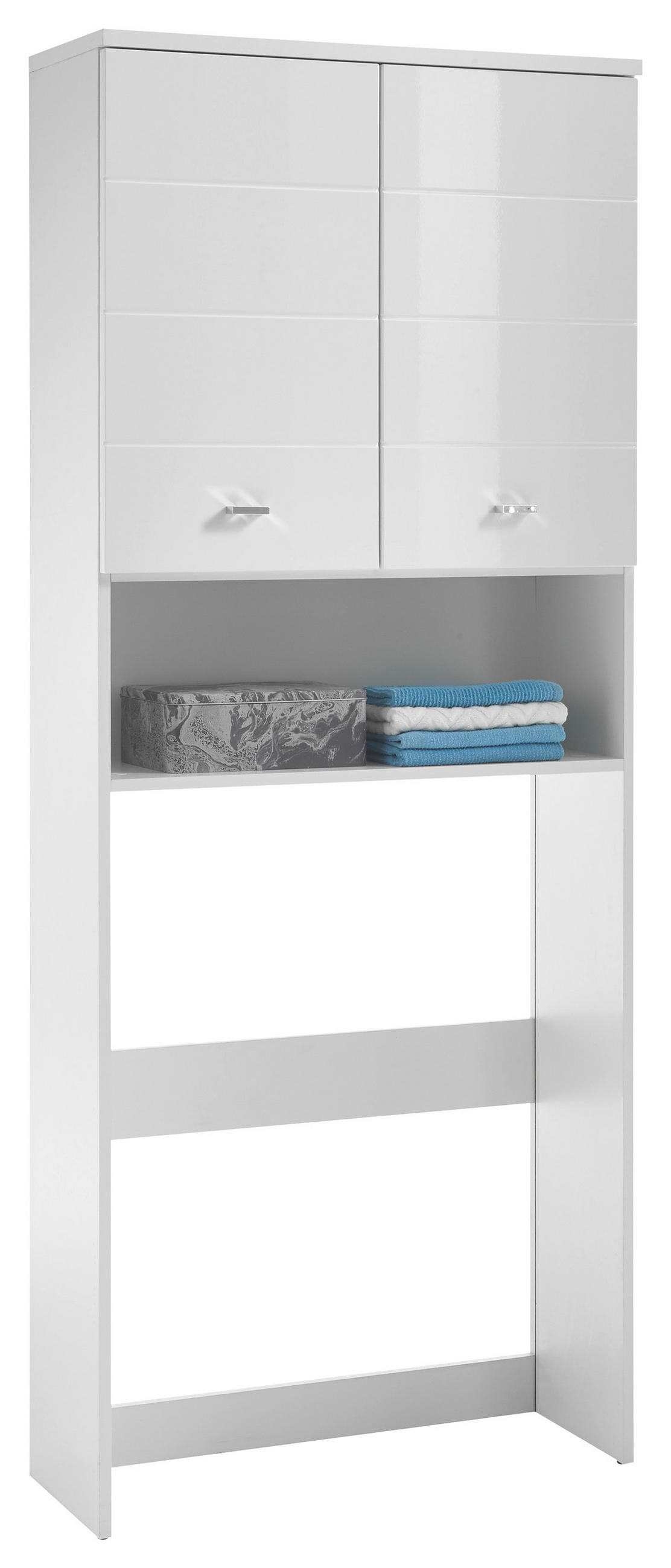 SKŘÍŇKA NAD PRAČKU, bílá - bílá/barvy stříbra, Basics, kompozitní dřevo/plast (76/190/31cm) - Livetastic