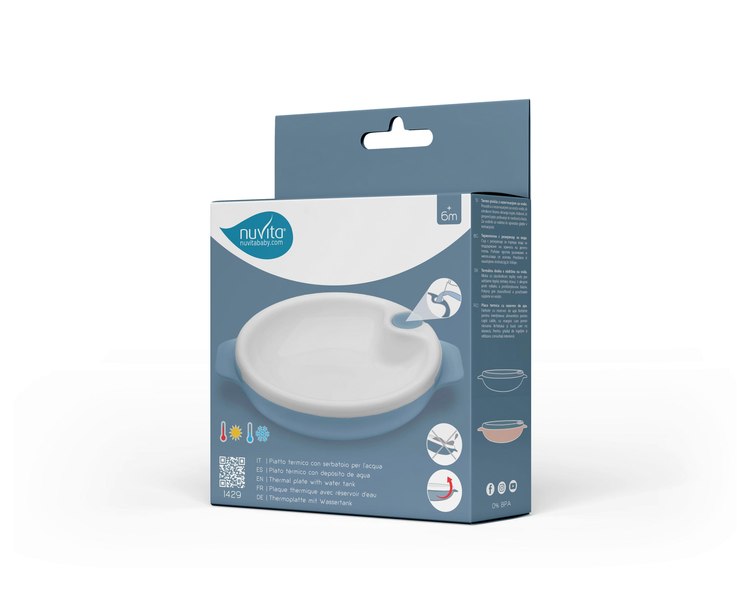 WARMHALTETELLER  - Blau/Weiss, Basics, Kunststoff (0,17/0,06/0,17cm)