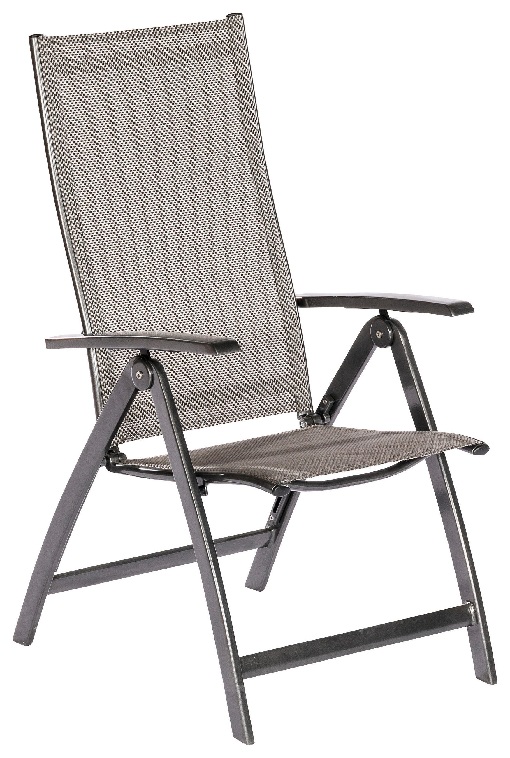 GARTENKLAPPSESSEL in Metall Graphitfarben, Grau  - Graphitfarben/Grau, MODERN, Kunststoff/Metall (58/111/71cm) - Gardenson