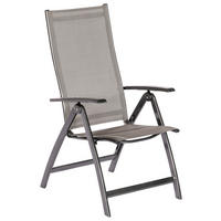 GARTENKLAPPSESSEL Aluminium Graphitfarben, Grau  - Graphitfarben/Grau, MODERN, Kunststoff/Metall (58/111/71cm) - Gardenson