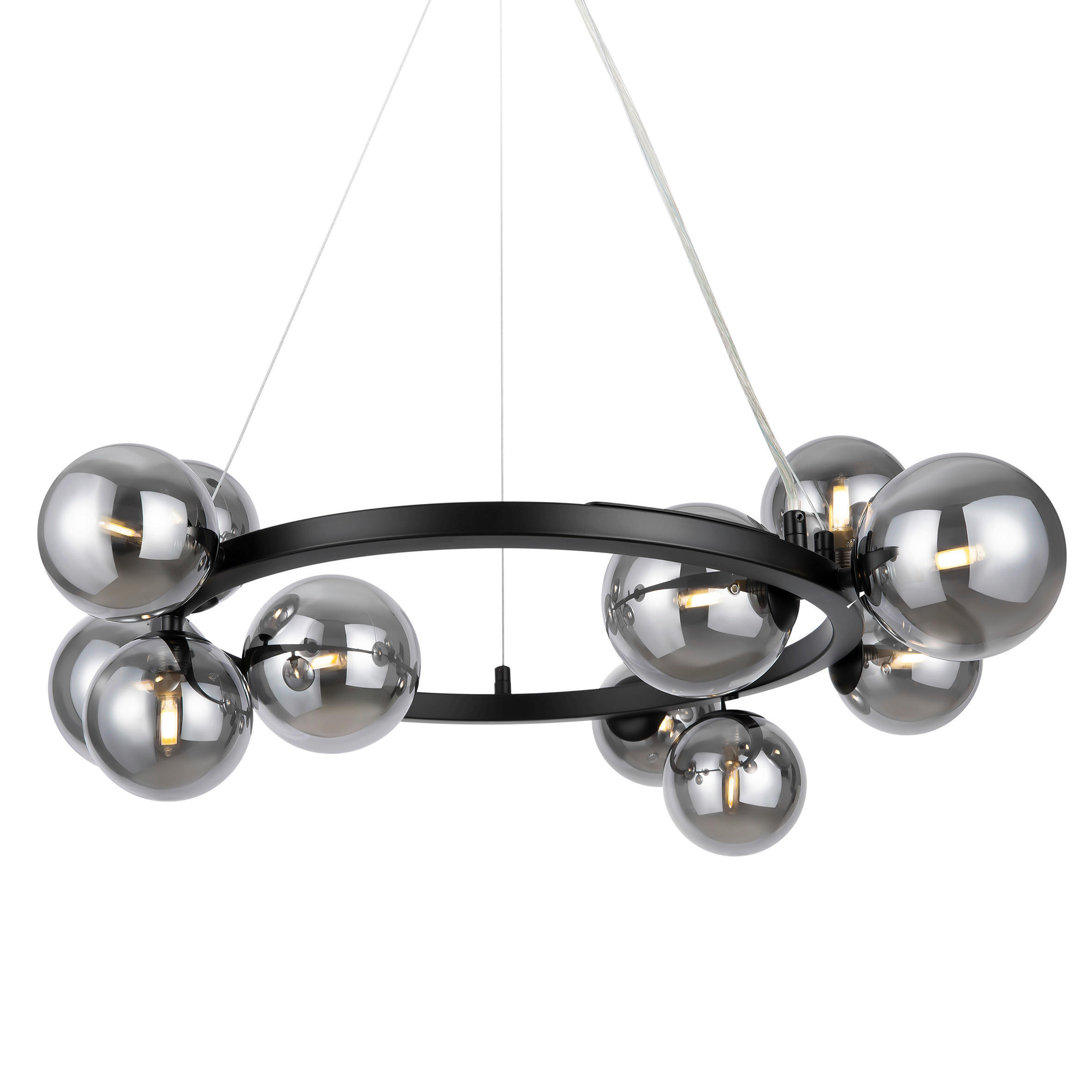 PENDELLEUCHTE 25/137/67 cm  - Schwarz, Trend, Glas/Metall (25/137/67cm) - MAYTONI