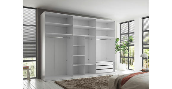 DREHTÜRENSCHRANK 302/225/58 cm,  in Weiß, Weiß Hochglanz, 6-türig  - Chromfarben/Weiß Hochglanz, Design, Holzwerkstoff/Metall (302/225/58cm) - Xora