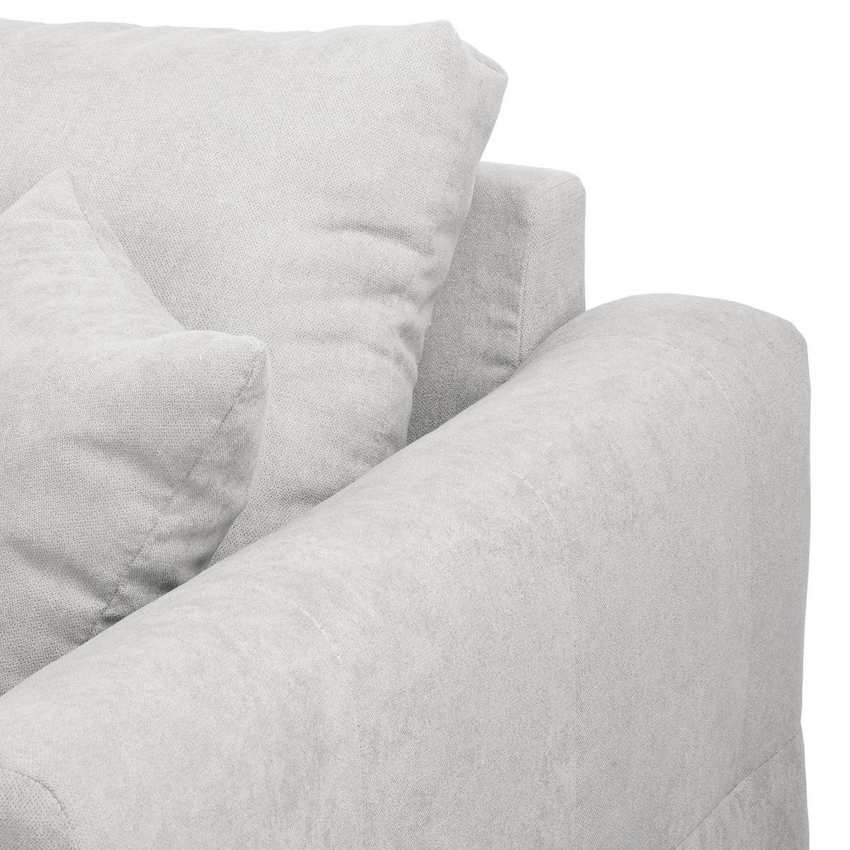 ECKSOFA Ariella in Mikrofaser Hellgrau  161/231 cm  - Hellgrau/Naturfarben, Design, Holz/Textil (161/231cm) - Livetastic