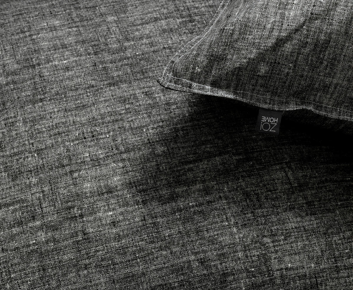 BETTWÄSCHE Lino Renforcé 155/220 cm  - Schwarz, Basics, Textil (155/220cm)