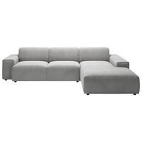 ECKSOFA in Cord Grau  - Schwarz/Grau, Design, Kunststoff/Textil (300/189cm) - Pure Home Lifestyle