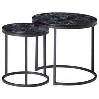 BEISTELLTISCHSET in Holzwerkstoff 50/50/45 cm   - Schwarz, Konventionell, Holzwerkstoff/Metall (50/50/45cm) - MID.YOU