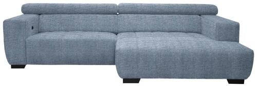 ECKSOFA in Webstoff Blau  279/182 cm  - Blau/Schwarz, KONVENTIONELL, Textil/Metall (279/182cm) - Hom`in