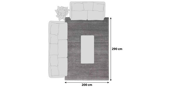 HOCHFLORTEPPICH 200/290 cm Bellevue  - Grau, Basics, Textil (200/290cm) - Novel