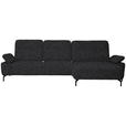 ECKSOFA  in Chenille, Flachgewebe Schwarz  318/165 cm  - Schwarz, Design, Textil/Metall (318/165cm) - Xora