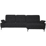 ECKSOFA in Chenille, Flachgewebe Schwarz  318/165 cm  - Schwarz, Design, Textil/Metall (318/165cm) - Xora