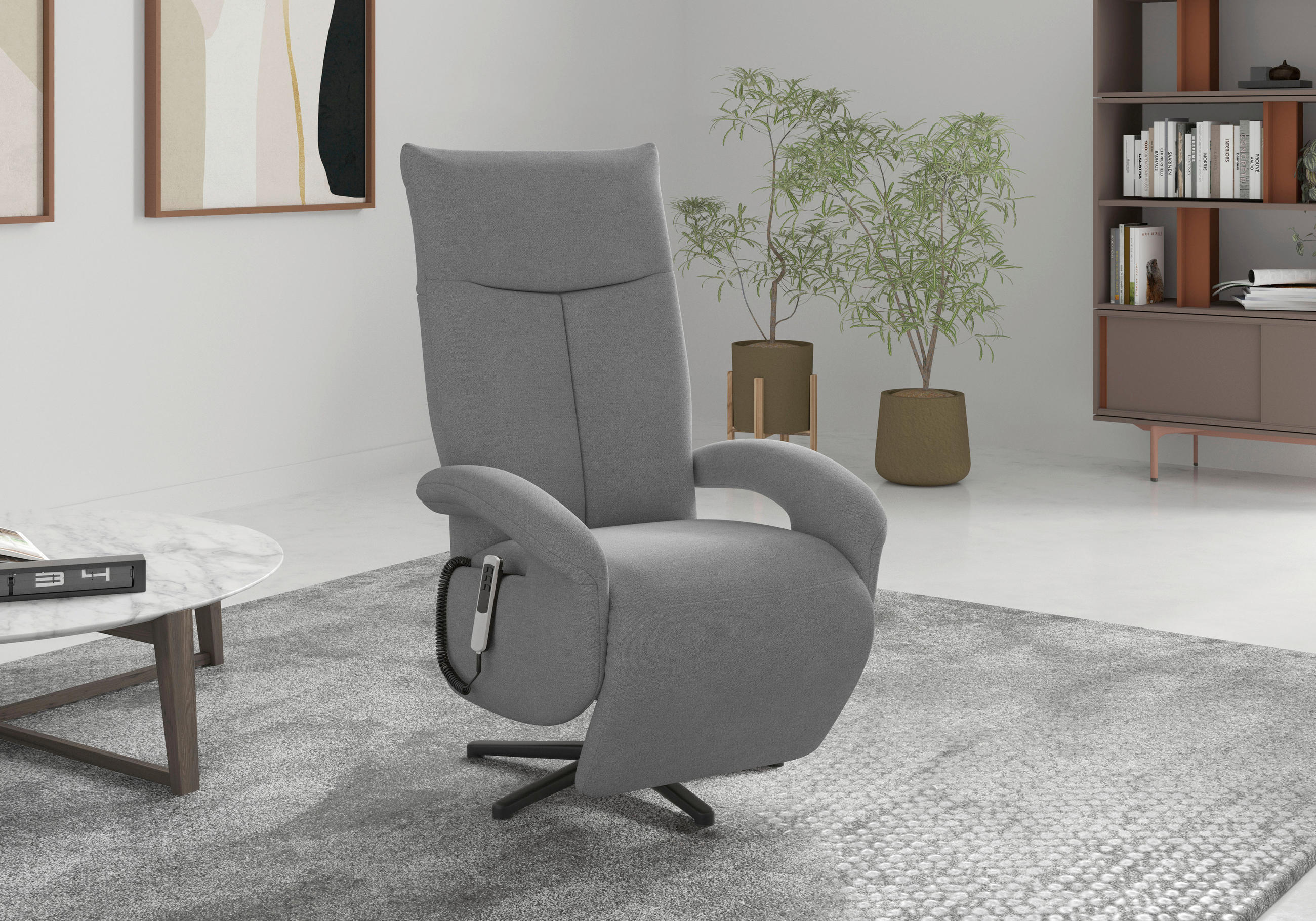 Sit & More RELAXAČNÉ KRESLO, textil, sivá