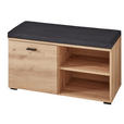 GARDEROBE 6-teilig in 282/202/38 cm - Schwarz/Eiche Artisan, Design, Holzwerkstoff/Textil (282/202/38cm) - Voleo