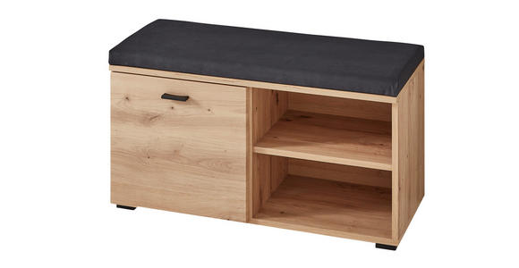 GARDEROBE 6-teilig in 282/202/38 cm - Schwarz/Eiche Artisan, Design, Holzwerkstoff/Textil (282/202/38cm) - Voleo