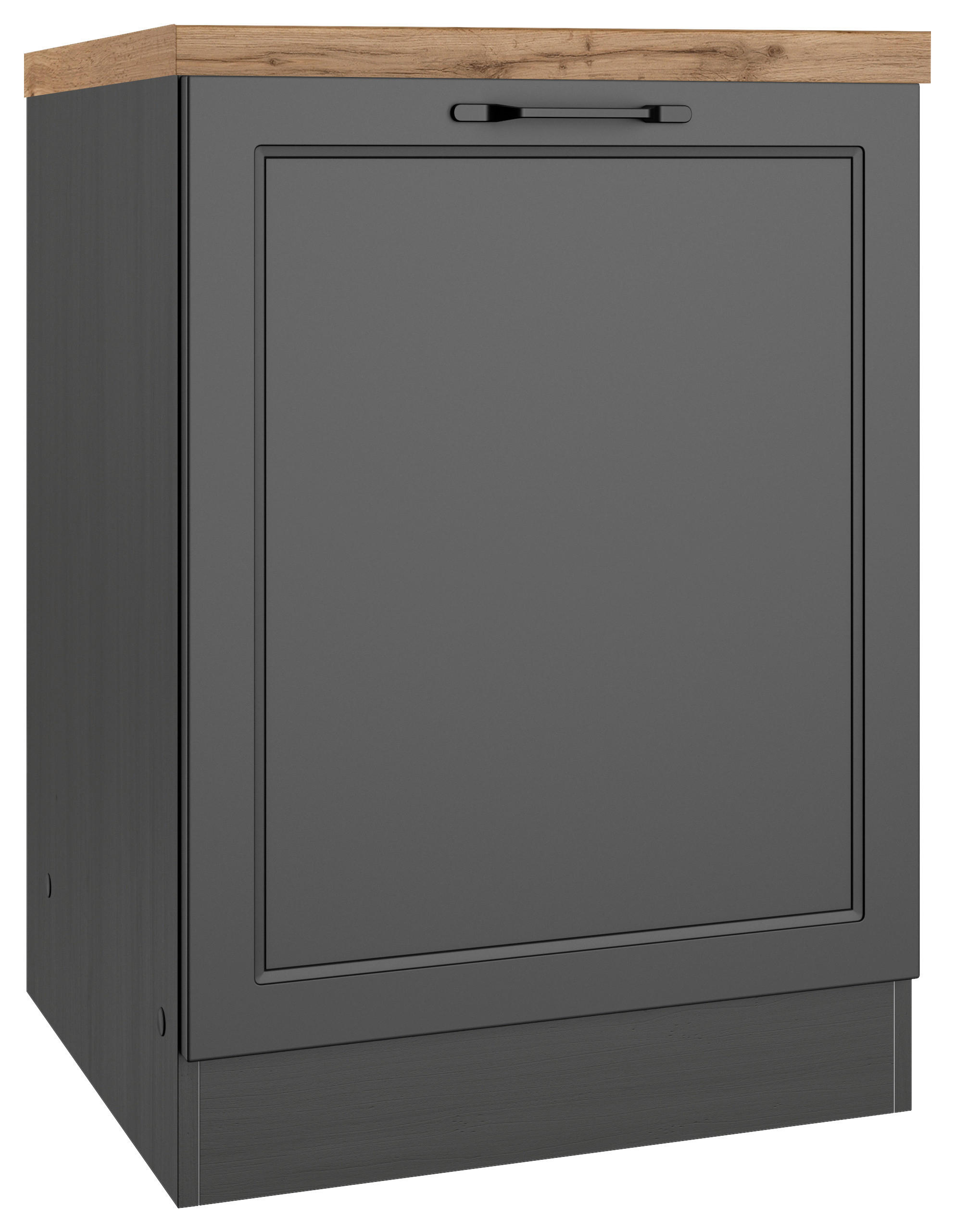 KÜCHENUNTERSCHRANK 60/86/60 cm  in Grau, Eiche Wotan  - Eiche Wotan/Schwarz, LIFESTYLE, Holzwerkstoff/Metall (60/86/60cm) - Held