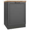 KÜCHENUNTERSCHRANK 60/86/60 cm  in Grau, Eiche Wotan  - Eiche Wotan/Schwarz, LIFESTYLE, Holzwerkstoff/Metall (60/86/60cm) - Held