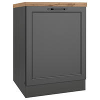 KÜCHENUNTERSCHRANK 60/86/60 cm  in Grau, Eiche Wotan  - Eiche Wotan/Schwarz, LIFESTYLE, Holzwerkstoff/Metall (60/86/60cm) - Held