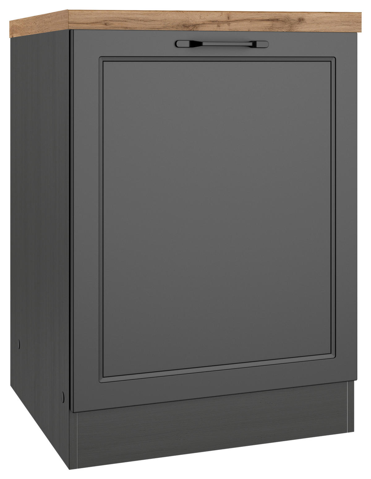 KÜCHENUNTERSCHRANK 60/86/60 cm  in Grau, Eiche Wotan  - Eiche Wotan/Schwarz, LIFESTYLE, Holzwerkstoff/Metall (60/86/60cm) - Held