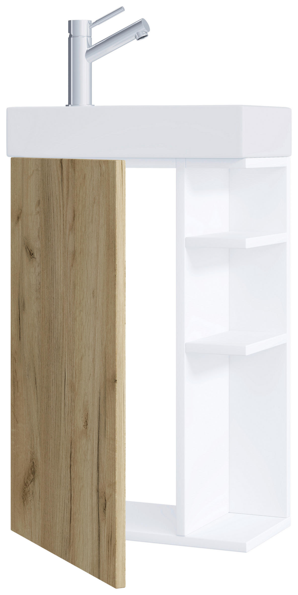 WASCHTISCHKOMBI 40 cm  - Honigeiche/Weiss, Modern, Keramik/Holzwerkstoff (40cm) - MID.YOU