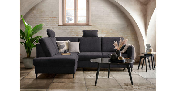 ECKSOFA in Chenille Dunkelbraun  - Dunkelbraun/Schwarz, MODERN, Holz/Textil (184/241cm) - Carryhome