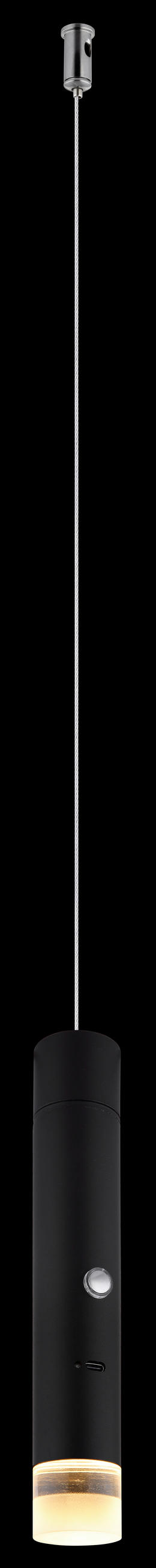 LED-HÄNGELEUCHTE PELO 38/120 cm   - Klar/Schwarz, Design, Kunststoff/Metall (38/120cm) - Globo