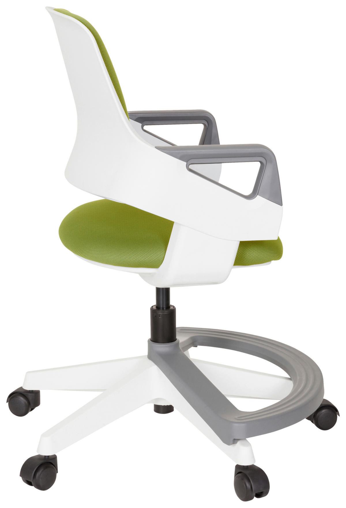 OTOČNÁ ŽIDLE PRO MLÁDEŽ, olivově zelená - šedá/bílá, Moderní, textil/plast (53/80 - 93/60cm) - MID.YOU